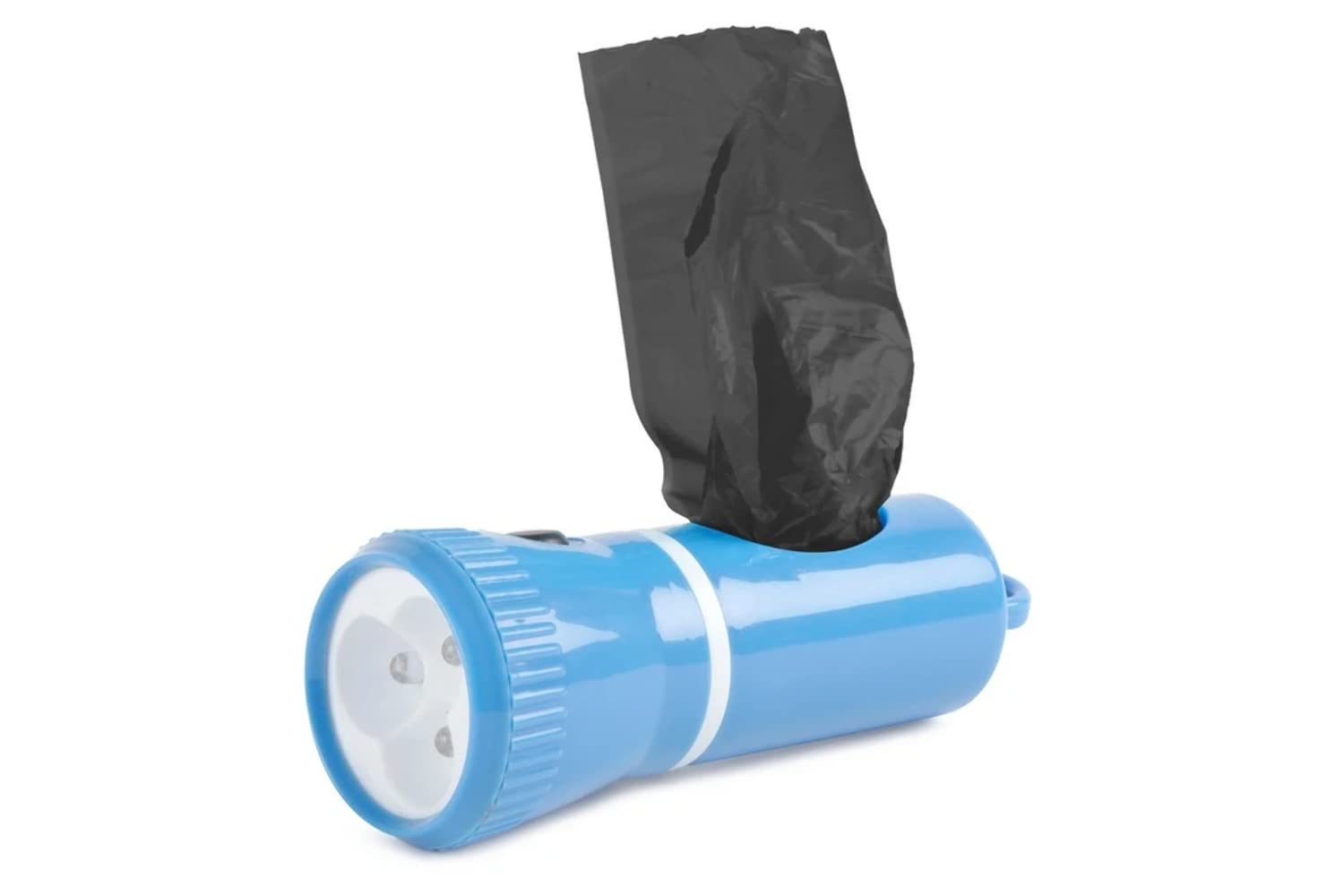 Ancol Poop Bag Dispenser with Torch Blue Biodegradable Dog Waste Bags Recyclable Tie Handles for Night Walks