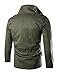 Zicac Men's Fashion New Military Casual Jacket Zip Button Coat (US:M/Asia Tag XL, Army Green)