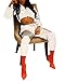 Womens 2 Pieces Outfits Jumpsuits Fully Reflective Jacket Long Pants Jumpsuits Set Club Wear