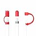 [3-Pack] FRTMA for Apple Pencil Cap / Apple Pencil Horn Cap Holder / Lightning Cable Adapter Tether for iPad Pro Pencil, Red