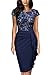 Miusol Women's Floral Lace Ruffle Slim Cocktail Party Dress