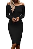 ZKESS Women's Long Sleeves Party Slim Fit Dress