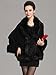 Caracilia Women Bridal Faux Fur Shawl Wraps Cloak Coat Sweater, Black3, One Size