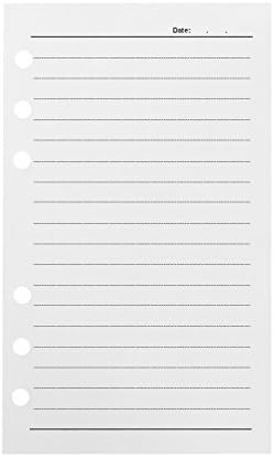 A6 Leather Journal Refills Filler Paper Notebook Diaries Refillable Paper for 5x7 6-Holes Traveler Inserts 160 Pages (80 Sheets) Line