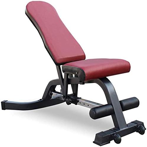 LQUIDE Weight Bench Durability Home Fitness Chair Dumbbell Training Big Flat Stool Commercial Gym Sports Equipment Bench Bearing (Color : Red, Size : 150x78x155cm)