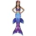 Mskseciy Mermaid Tails for Girls Swimming 3Pcs Mermaid Bathing Suit Swimsuit for 3-12 Year Old