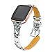 bayite Bands Compatible with Fitbit Versa/Fitbit Versa Lite/Fitbit Versa 2, Slim Genuine Leather Band Replacement Accessories Strap Versa Women Flower 3