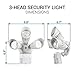 Hyperikon LED Security Light with Motion Sensor, 3 Head Dusk to Dawn, 30W, UL Listed, White