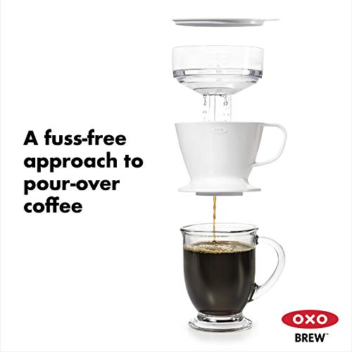 OXO Brew Single Serve PourOver Coffee Maker, 12 ounces, White The Home Kitchen Store