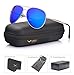 LUENX Mens Womens Aviator Sunglasses Polarized Mirrored Silver Lens
