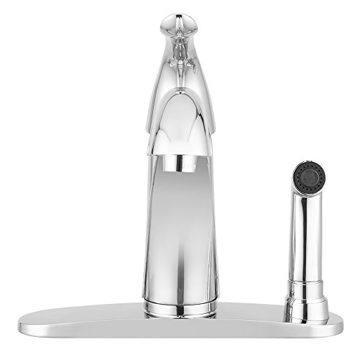 Medina Kitchen Faucet (Chrome) by Pacific Bay - This Beautiful Upgrade Features a Single Lever, Arc Spout and a Side Sprayer - Thumbnail 3