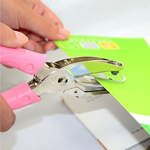 Single Hole Punch Paper Puncher with Pink Grip(Star)