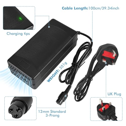 Electric Scooter Charger, 54.6V 2A Scooter Charger, Fast Battery Charger for Electric Scooters, Mobility Scooters Battery Recharge, 48V Universal Power Adapter Chargering for Lithium Battery