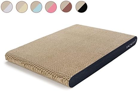 AMZNOVA Cat Scratching Pad, Cat Scratcher Cardboard, Scratch Lounge with Catnip, Wide, Textured Black(Upgraded)