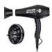 Jinri JR-104A 1875W Professional Far Infrared and Negative Ionic Hair Blow Dryer AC Motor With Concentrator & Diffuser Black Color