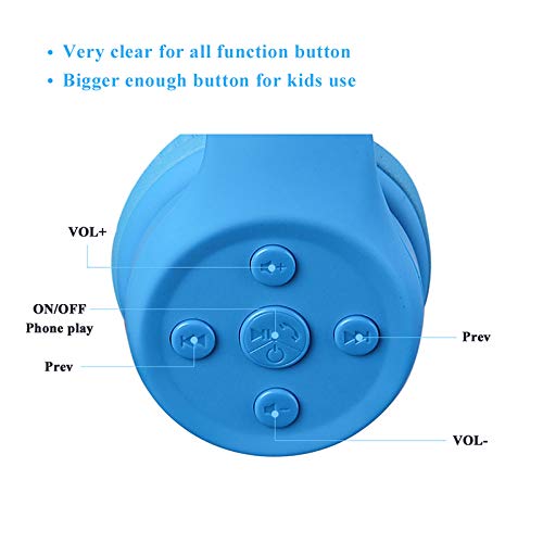 Kids Wireless Headphones, Yusonic Volume Limited kids headphones for kids with music share port and Built-in Microphone (e2, blue)