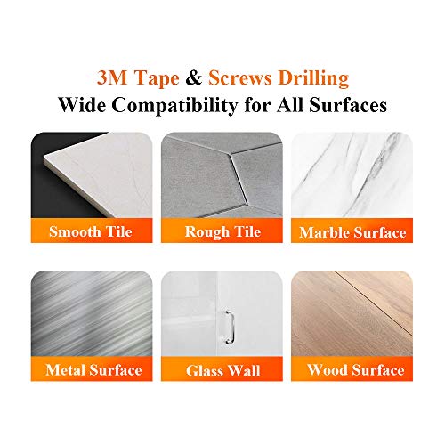 Munto Mop and Broom Holder Wall Mount, Metal Stainless Steel Closet Broom Rack Organizer, Screws or Self Adhesive 3M Tape Mop Utility Hanger, Heavy Duty Storage Tool for Garage and Garden