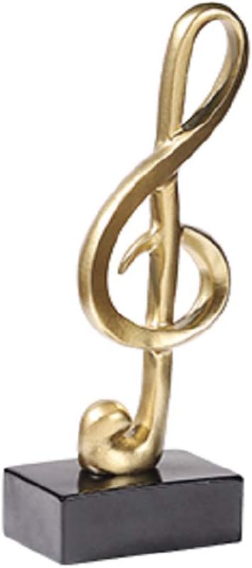Music Decor Musical Sculpture Statue Music Note Figurine for Home Piano Gifts Souvenirs Giftbox Resin Gold(C-3)