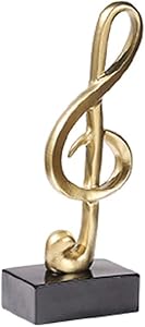 Music Decor Musical Sculpture Statue Music Note Figurine for Home Piano Gifts Souvenirs Giftbox Resin Gold(C-3)