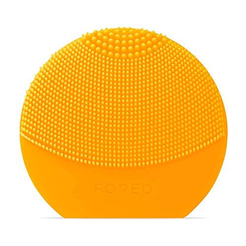FOREO Luna Play Plus Portable Facial Cleansing Brush Waterproof Skin Care Device with Replaceable Battery, Sunflower Yellow