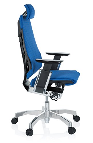 HJH-Office-652604-Sedia-Executive-Genidia-PRO-Tessuto-a-Rete-Blu-Sedia-da-Ufficio-ergonomica-Cromato