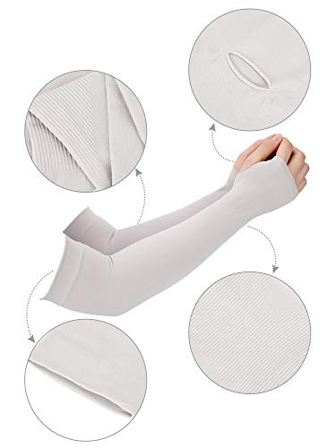 6 Pairs Long Arm Sleeves Unisex Cooling Sleeves UV Protection Sleeves Arm Cover (Color Set 1)