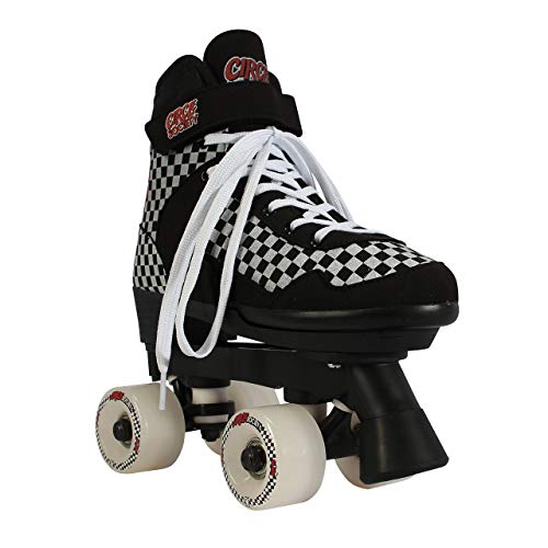 Circle Society Classic Adjustable Indoor and Outdoor Childrens Roller Skates - Checkered (Renewed)