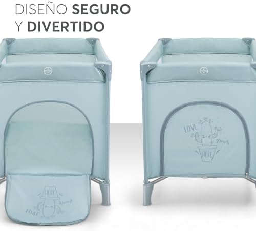 KikkaBoo Cuna de Viaje SO Gifted, Cuna Bebe 120x60 cm hasta 15 kg, Parque Plegable con Bolsa de Transporte, Ligera y Compacta, Menta