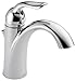 Delta Lahara Chrome Bathroom Faucet 1 Hole, Single Hole Bathroom Sink Faucet for Vanity, Metal Push-Pop Drain Assembly, Chrome 538-MPU-DST