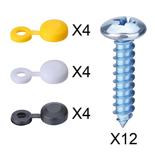 Double Sided Sticky Pads with Screws and Caps for Number Plates Car License Plates Fixing
