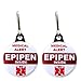 Medical Alert Epipen Inside Bag Tag 2 pieces Zipper Pull Charm for Backpack Bags 1.25 inches