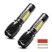 Tactical Flashlight 2 Pack, WdtPro High Lumen Taclight Pro Flashlights with COB LED Lantern, Magnetic Base, 6 Modes and Zoom Function, As Seen on TV Lantern + Flashlight in-1 for Camping, Hiking