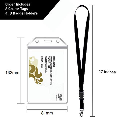Cruise Luggage Tag Holder Zip Seal & Steel - Royal Caribbean & Celebrity Cruise (8 Pack + 4 ID Holders) - Thumbnail 2