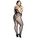 Deksias Fishnet Bodystocking Plus Size Crotchless Bodysuit Lingerie for Women (one Size, Black)