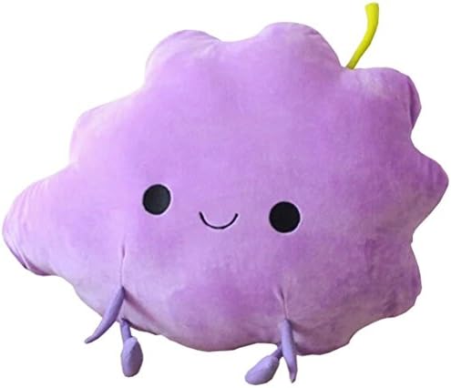 YuanShiming Creative Smiling Emoji Plush Fruit Pillow Pear 3D Mango Peach Orange Pillow Toy Soft Stuffed Toy for Kids, Girl friends, Decorative Sofa Chair Pillow Cushions Birthday Gift (Grapes)