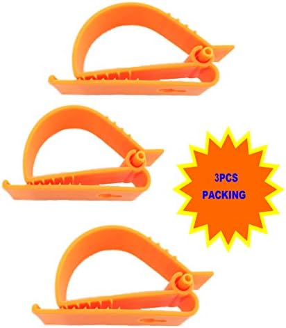 3Pcs Pack Orange Sino-Max S002-3O Belt Hook Glove Clip Carrier Accessory, Utility Catcher Clip Belt Clip Attachment For Gloves,Hard Hats, Ear Muff Clip, Ear Protection Clip, Helmets,With Belt Clip