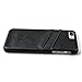 Dockem Wallet Case for iPhone 8 Plus and 7 Plus - Minimalist Vintage Synthetic Leather Card Case, Ultra Slim Professional Executive Snap On Cover with 2 Card Holder Slots, Black