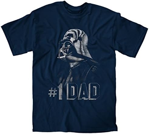 MightyFine Star Wars Darth Vader #1 Dad Father Epic Pose Men's Adult Graphic Tee T-Shirt (Small, Navy)
