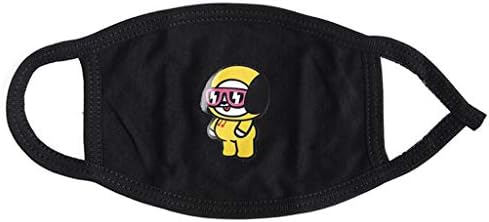 Chiic 1Pc Cotton Half Face Mouth Mask with Earloop, Kpop BTS Colorful Cute Cartoon Animal Printed Dustproof Muffle Respirator Mask for Teens Unisex 16 Patterns (H#)