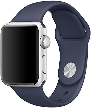 Sport Band for Apple Watch 38mm S/M, Soft Silicone Strap Replacement Bands for Apple Watch Sport, Series 3, Series 2, Series 1 (Midnight Blue 38mm S/M )
