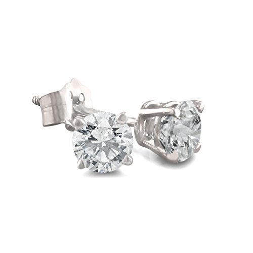 14K White Gold Diamond Stud Earrings (1/2 Ctw.) I2 Quality Natural Diamond