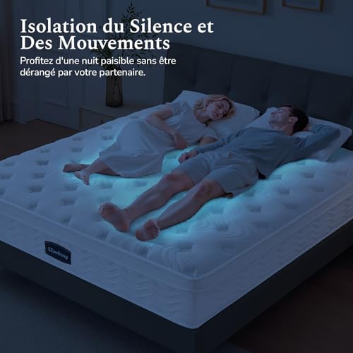 SZsuilong Mattress 140 x 190, 29 cm Thickness H3 H4 Hybrid Mattress with Memory Shape and Independent Bagged Springs, High Resilience 7 Zones, Perfect Support, Ultra Breathable, Oeko-Tex Certified