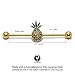 Pierce2GO 14G 38mm Stainless Steel Pineapple Weed Industrial Barbell Ear Piercing Bar 1 1/2