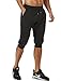 Ouber Men's 3/4 Joggers Pants Slim Fit Training Workout Gym Shorts with Zipper Pocket