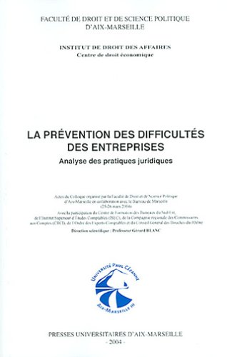 Prévention des difficultés des entreprises