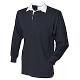 Front Row Mens Long Sleeve Sports Rugby Shirt - XX-Large / Chest 46 - 48in - Black