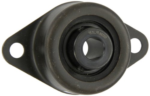 Sealmaster SRF-12 Standard-Duty Flange Unit, 2 Bolt, Rubber Mounted, Felt Seals, Setscrew Locking Collar, Pressed Steel Housing, 3/4