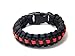 Paracord Survival Bracelet Black Thin Red Line Firefighter 9 Inch for 7.5 Inch Wrist