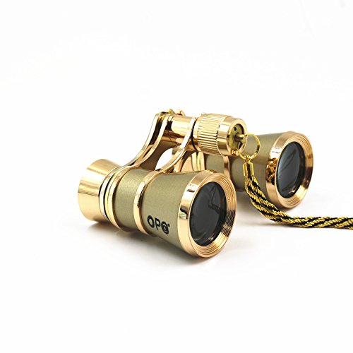 Opera Glasses Compact Binoculars for Theater Horse Racing Classical Lady Gift 3X25 with Gold Chain