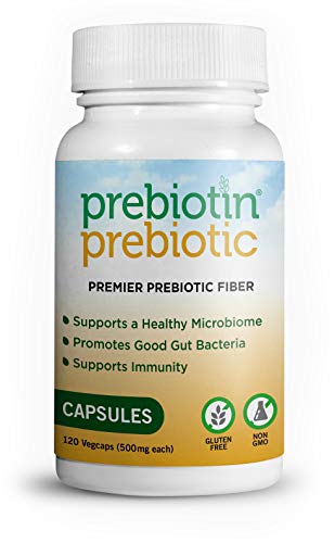 Prebiotin - Prebiotic Dietary Supplement Fiber Capsules - 120 Vegcaps - Professionally Formulated to Support Digestive Health - Balances Gut Microbiome, Boosts Your Own Probiotics & Enhances Immunity